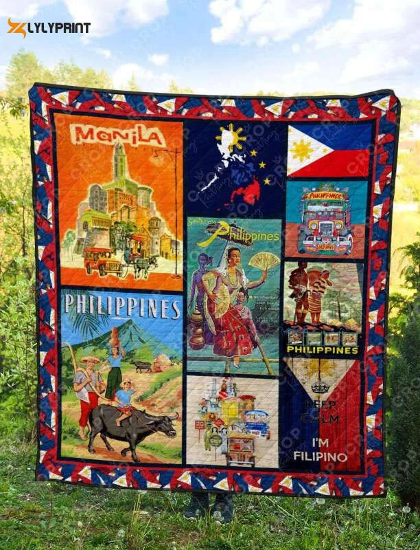 Philippines 3D Customized Quilt Blanket For Fans Home Decor Gift ,  Soft Quilt, King Size, All Season Cozy Quilt QB0901