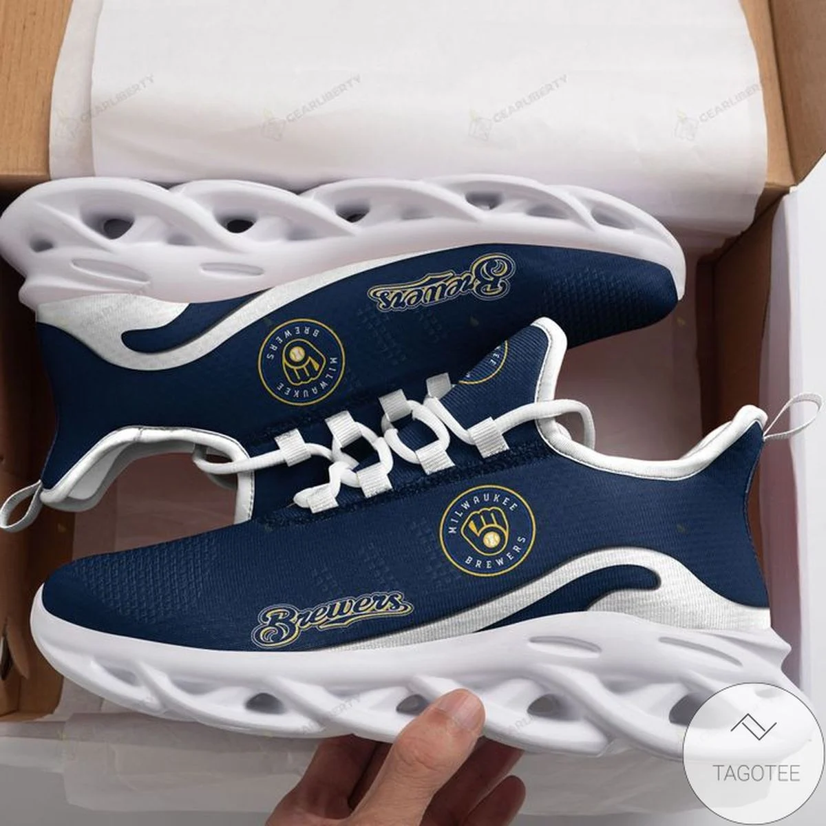 Custom MLB Milwaukee Brewers Max Soul Shoes V7 Men Women MS0601