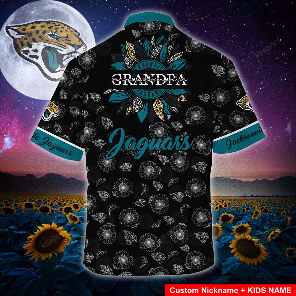 Jacksonville Jaguars NFL-Hawaii Shirt Sunflower Custom Your Nickname,Kids Name For Men Women HW0601